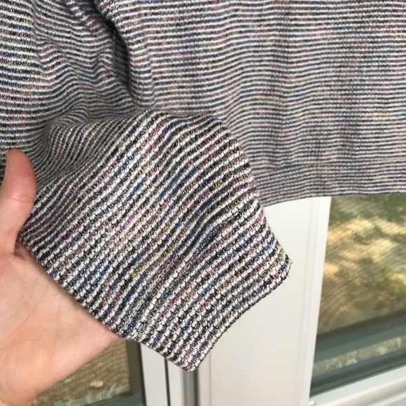 Madewell Textured Turtleneck Striped Rainbow Sparkle Pullover Sweatshirt Top - Picture 12 of 15